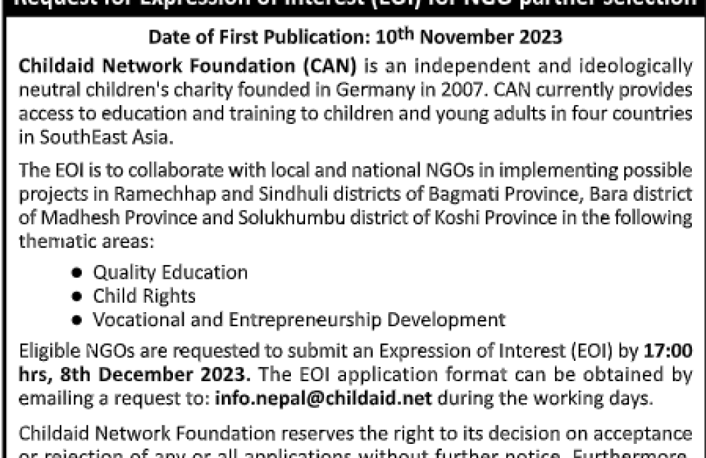Childaid Network Foundation (CAN) Logo